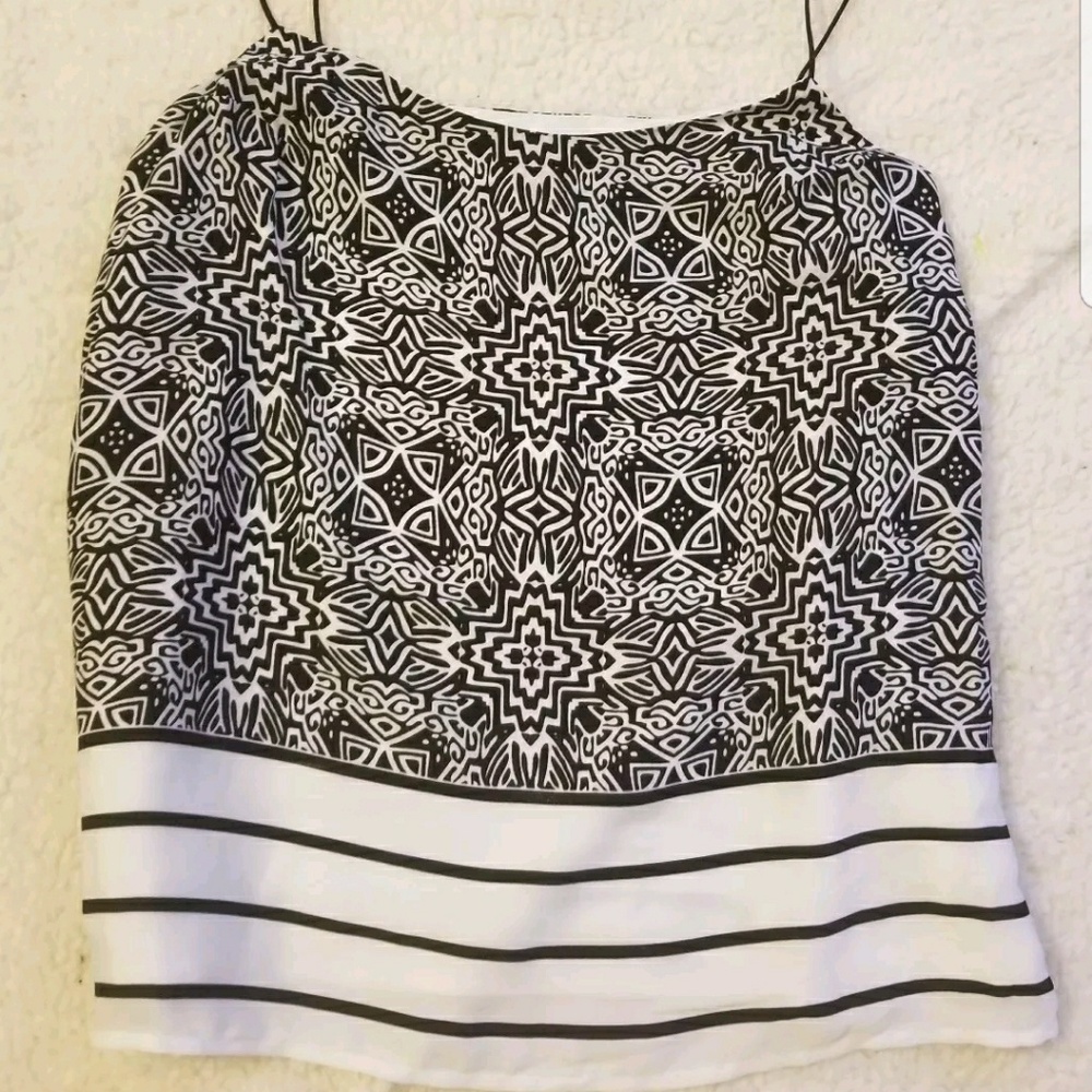 Banana Republic Black and White Printed Cropped Cami